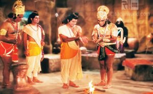 Hanuman makes the friendship between Ram and Sugreev