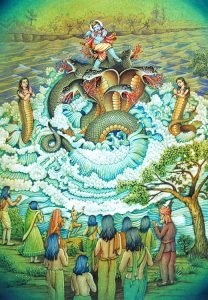Krishna dances on the Kaliya naag