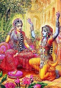 krishna dressed like Radhja to impress her
