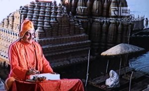Great Poet Tulsidas is writing the Ramcharitmanas